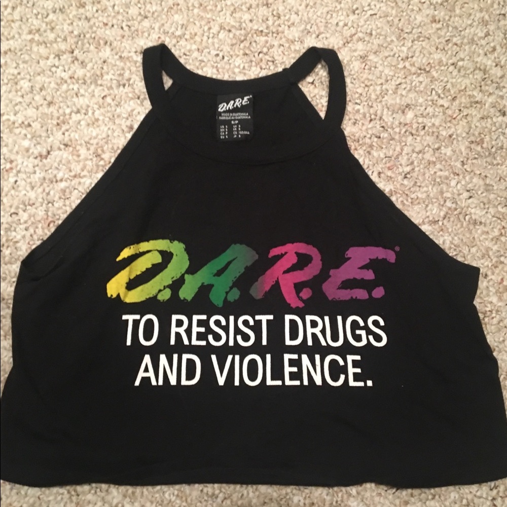 D.A.R.E. Black cropped tank